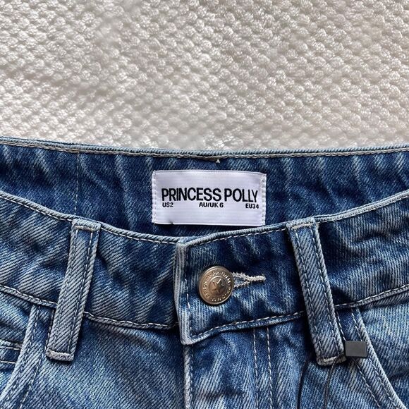 PRINCESS POLLY HIGH WAIST DENIM SHORTS - Picture 3 of 6